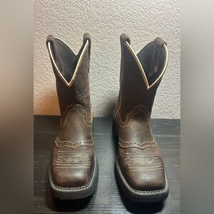 Justin Gypsy Women’s 6.5 B Brown Leather Embossed Western Boot Cowgirl 9618